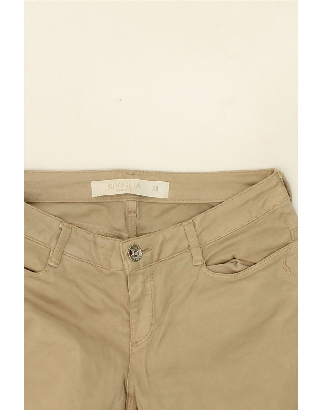 SIVIGLIA Womens Slim Cropped Trousers W28 L25 Beige Vintage SIVIGLIA and Second-Hand SIVIGLIA from Messina Hembry 
