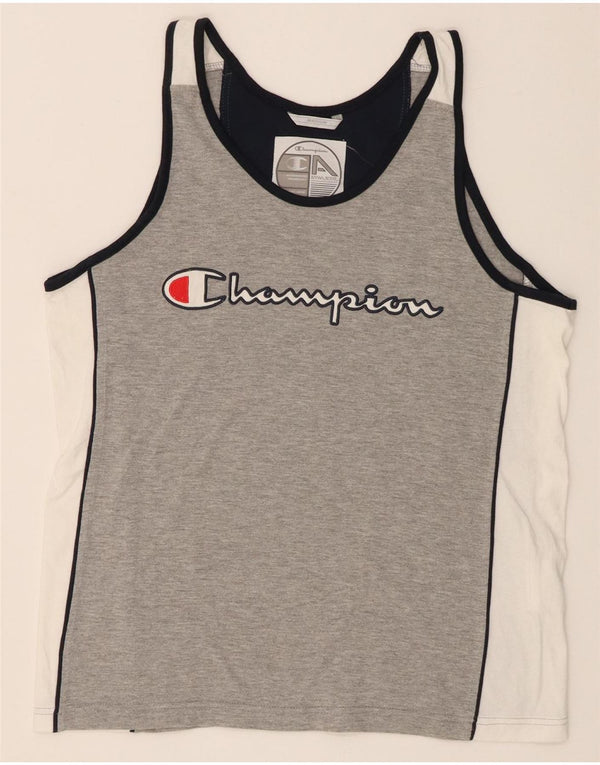 Canotta grafica da donna Champion UK 14 Cotone color block grigio medio