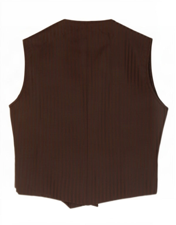 Gilet vintage da uomo XL in poliestere a righe marroni