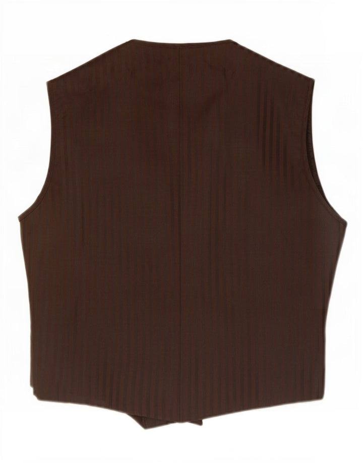 Gilet vintage da uomo XL in poliestere a righe marroni