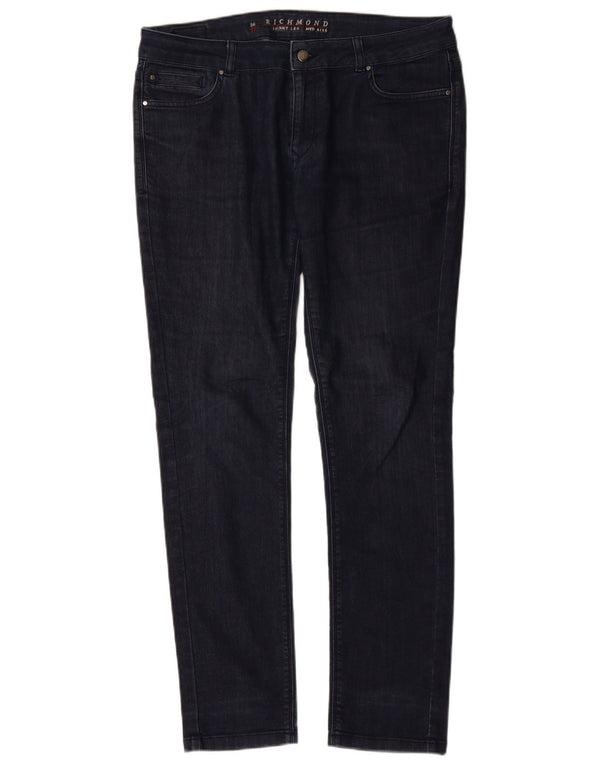 Jeans skinny a vita media da donna Richmond UK 14 Large W36 L30 Cotone blu navy
