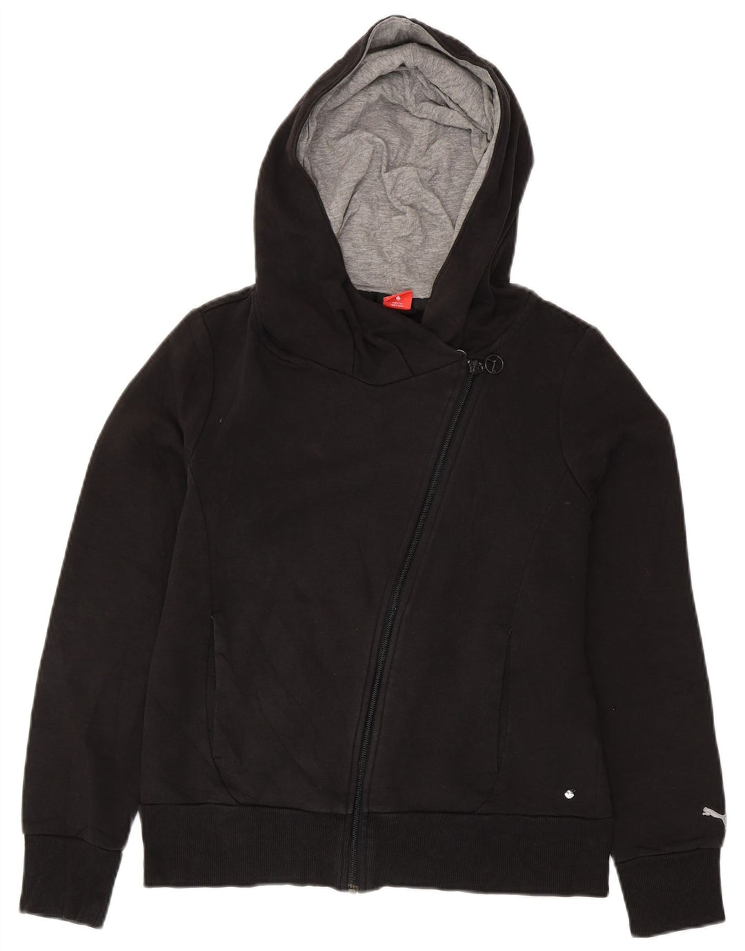 Felpa con cappuccio e zip grafica da donna PUMA UK 14 grande cotone nero