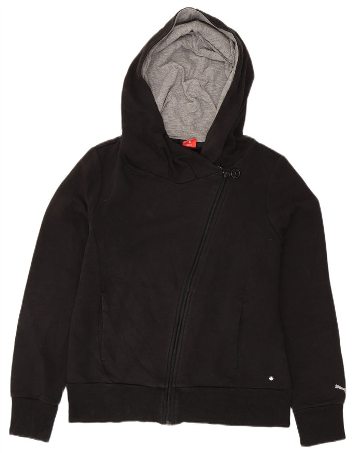 Felpa con cappuccio e zip grafica da donna PUMA UK 14 grande cotone nero