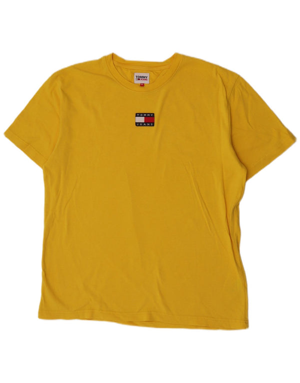 Tommy Hilfiger Mens T-Shirt Top 2XL Yellow Cotton