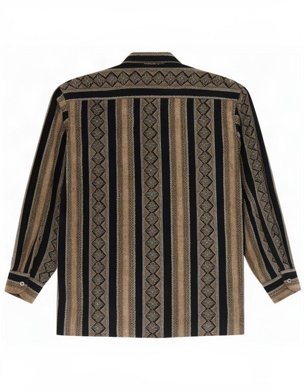 Camicia vintage da uomo a righe marroni grandi
