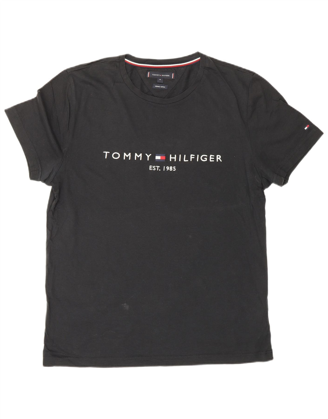 T-shirt grafica da uomo Tommy Hilfiger Top in cotone nero medio