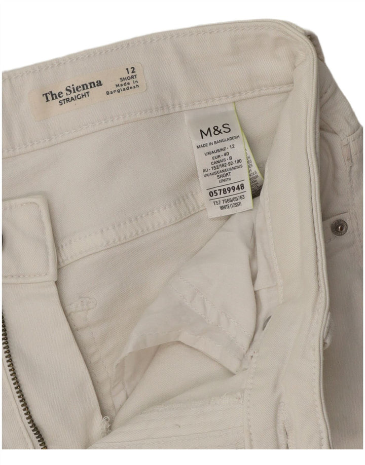 Jeans dritti Marks & Spencer da donna The Sienna UK 12 medio W30 L26 bianco