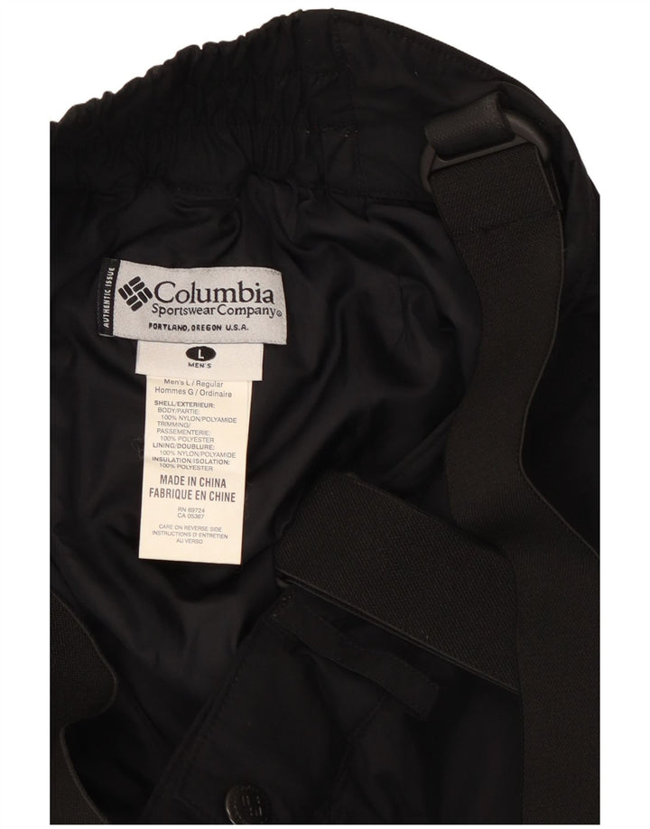 Pantaloni da sci Columbia da uomo, salopette, grandi, in nylon nero