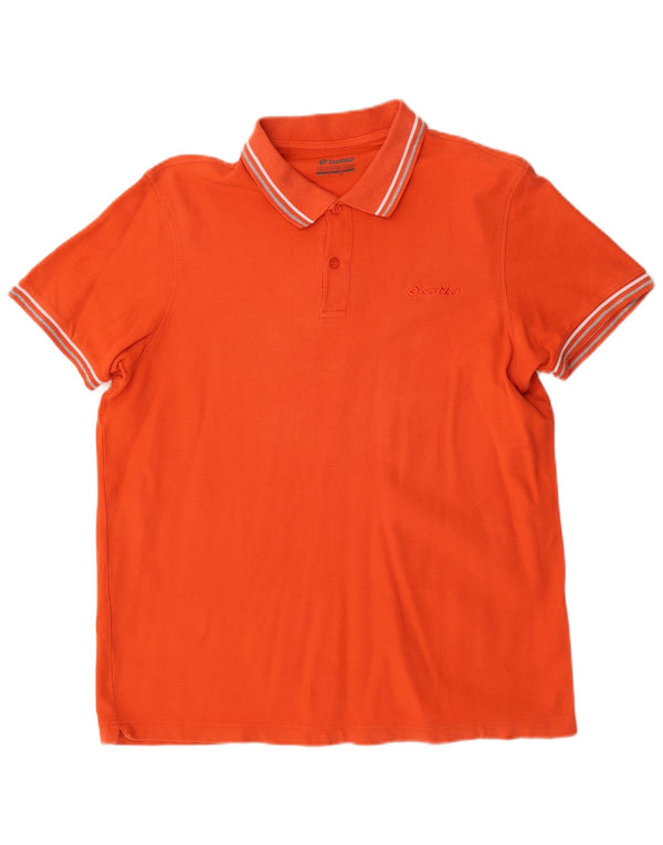 Polo da uomo Lotto Large in cotone arancione
