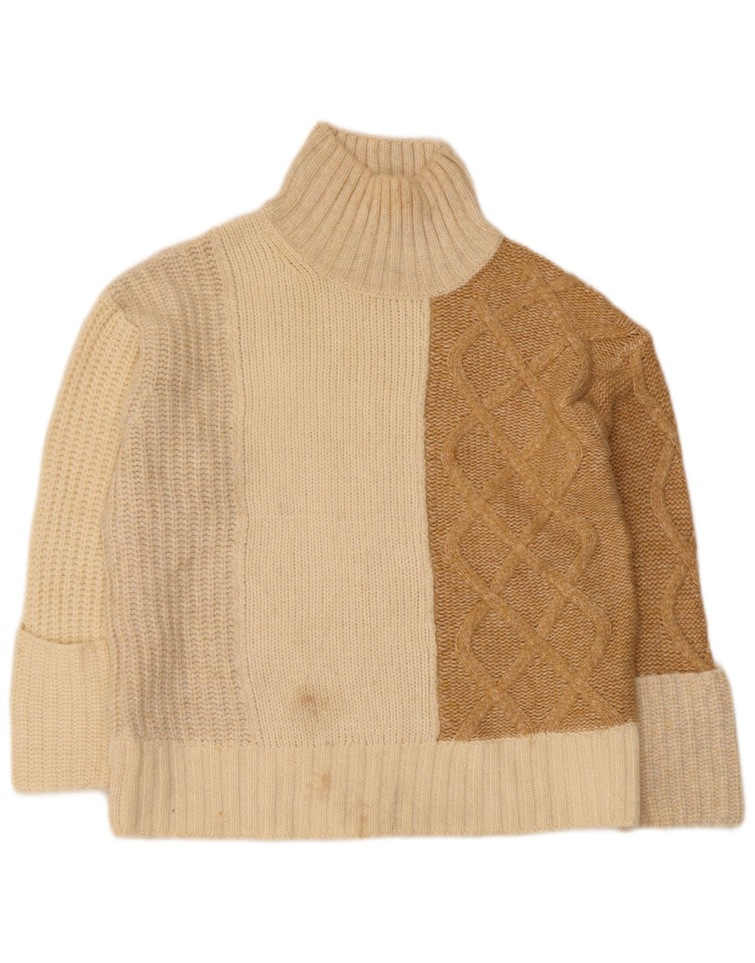 Maglione maglione a collo alto da donna Marks & Spencer UK 10 piccolo bianco sporco
