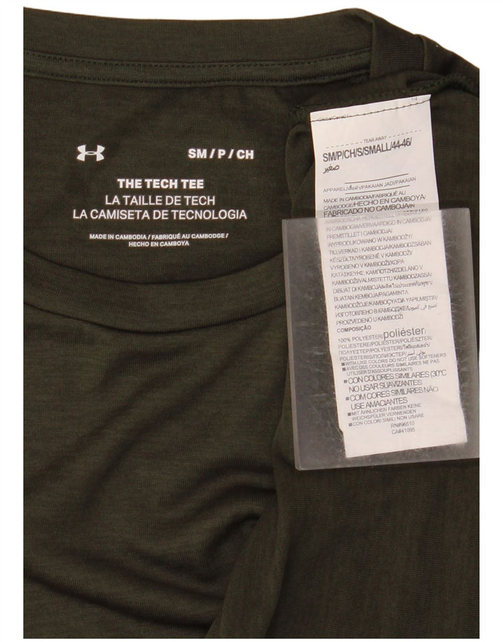 Maglietta da uomo Under Armour Top Small in poliestere kaki