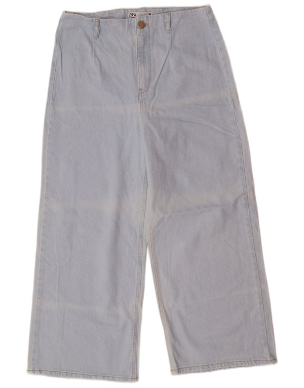 Jeans Zara da donna a gamba larga a vita alta EU 42 Large W32 L26 Blu classico