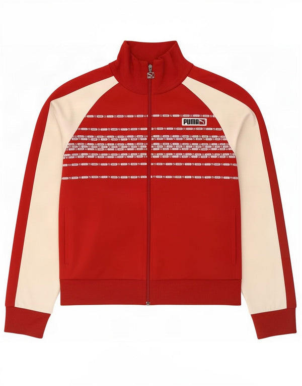 Giacca da ginnastica grafica da uomo Puma Large rossa in cotone color block