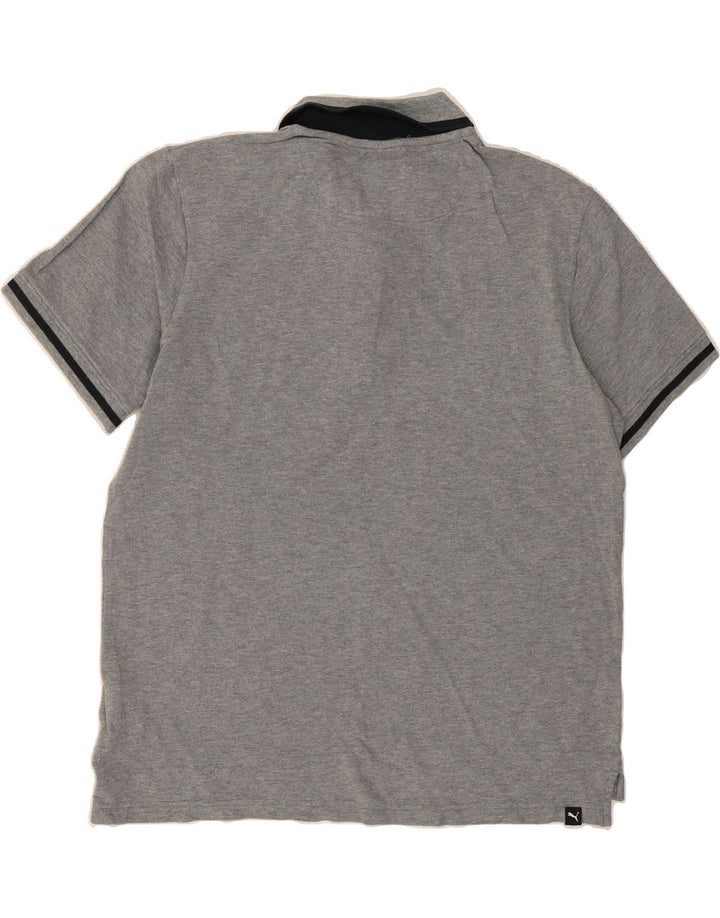 PUMA Mens Polo Shirt Medium Grey Cotton Vintage Puma and Second-Hand Puma from Messina Hembry 