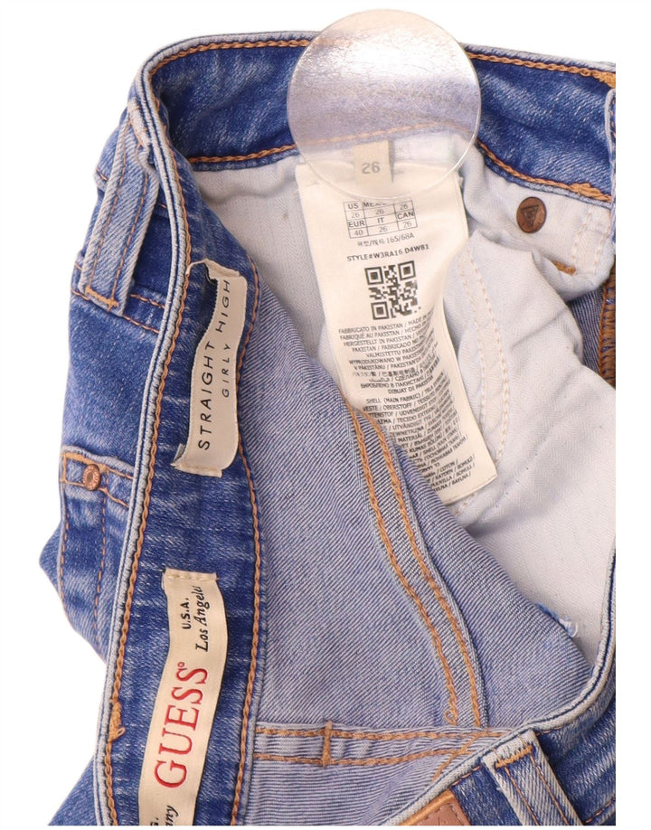 Jeans dritti da donna Guess W26 L28 cotone blu