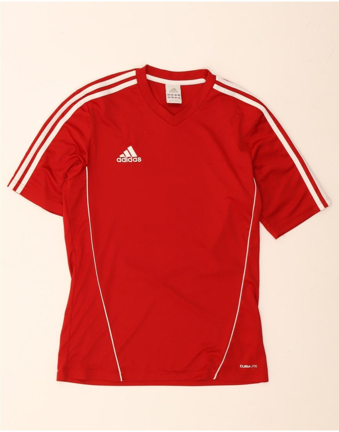 T-shirt Adidas Climalite da uomo piccola in poliestere rosso
