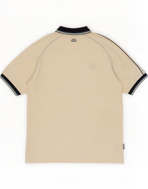 Polo da uomo Ellesse grande in cotone bianco sporco