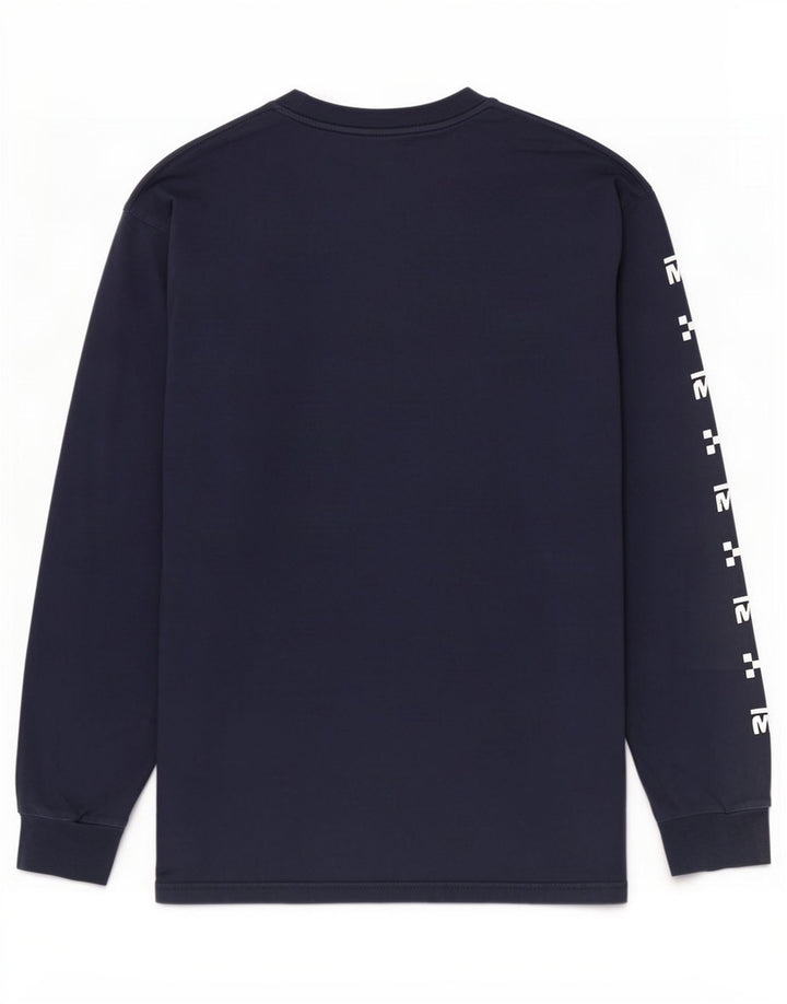 Maglietta grafica da uomo Vans a maniche lunghe, blu navy medio