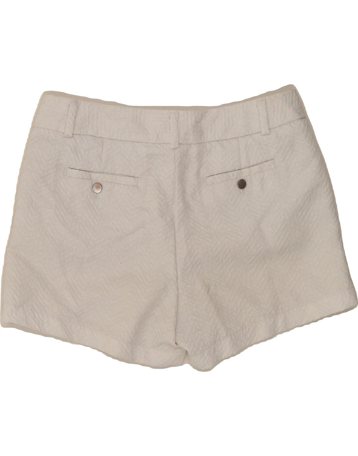 CALVIN KLEIN Womens Chino Shorts US 12 Large W34 Beige Chevron Polyester Vintage Calvin Klein and Second-Hand Calvin Klein from Messina Hembry 