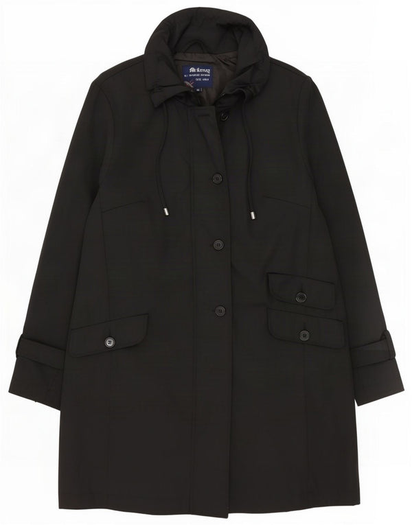 MC Kenzy Womens Overcoat UK 18 XL Black Polyamide