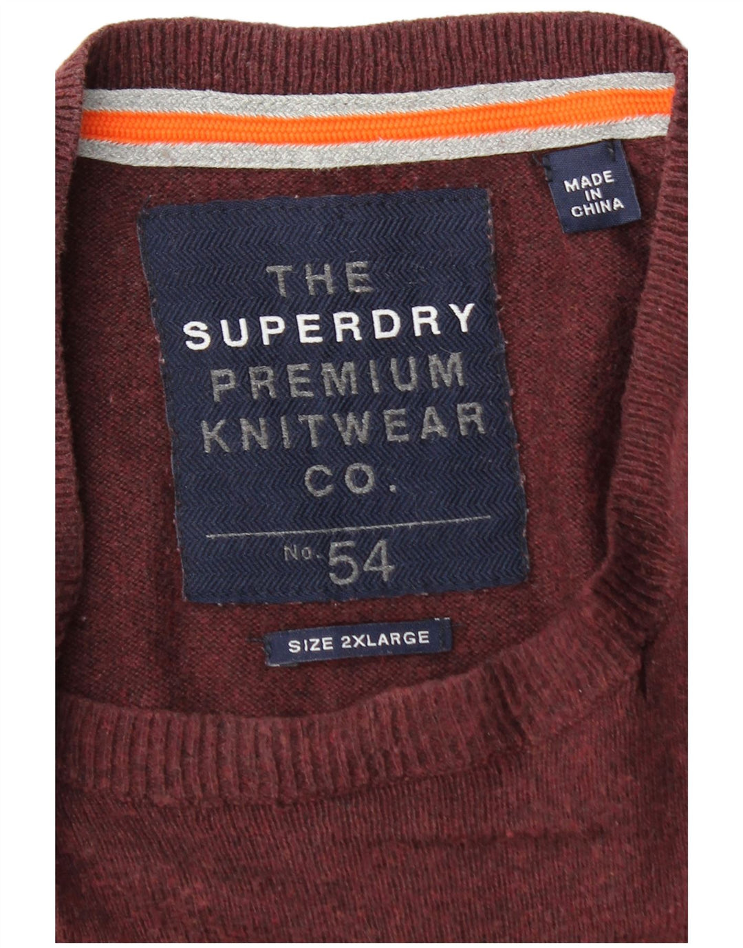 Maglione maglione girocollo da uomo Superdry 2XL cotone bordeaux