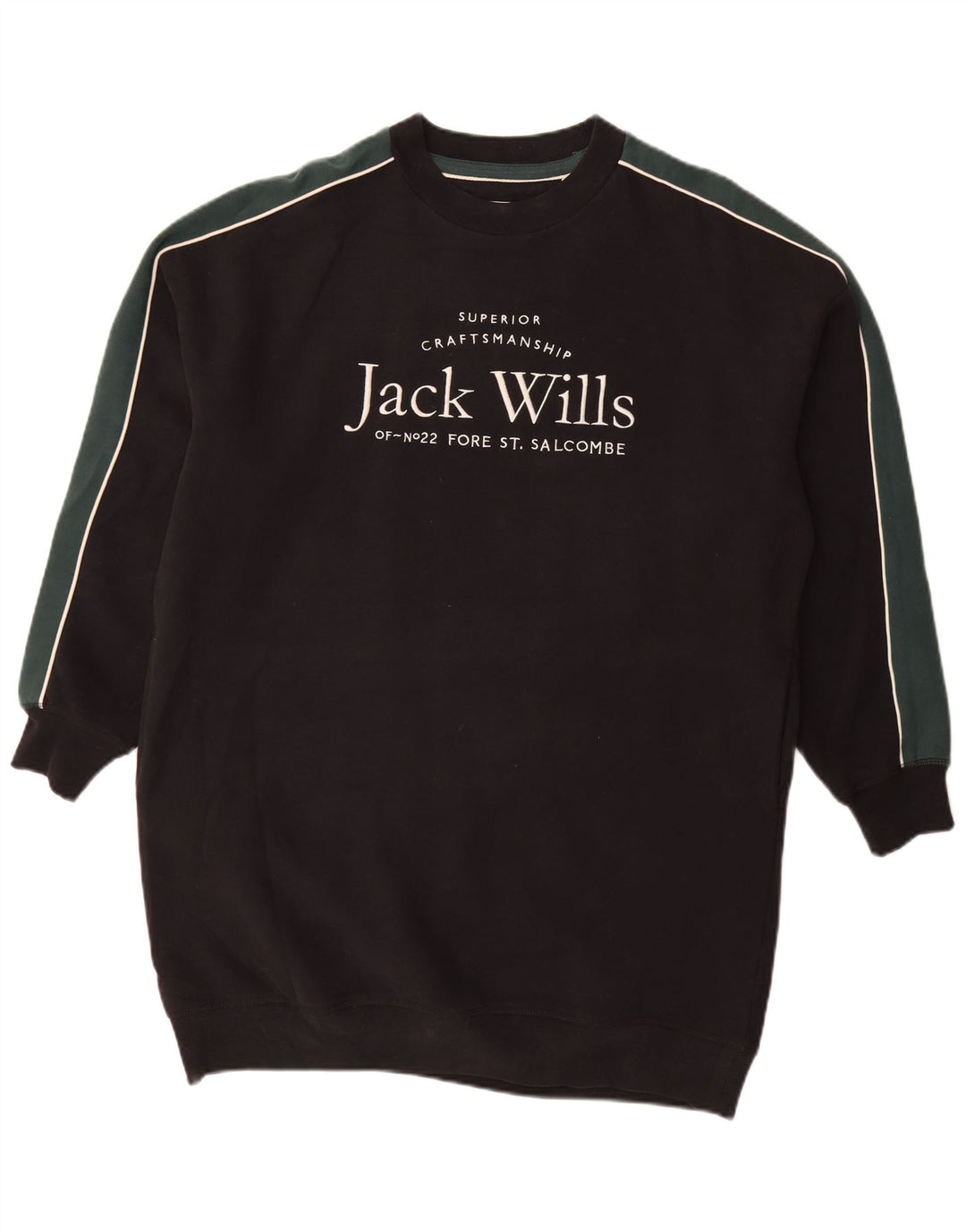 JACK WILLS Abito maglione grafico oversize da donna UK 12 Medio Nero