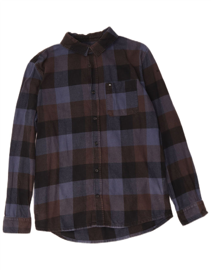 Quiksilver Camicia da uomo in flanella dalla vestibilità regolare, piccola in cotone a quadretti blu navy