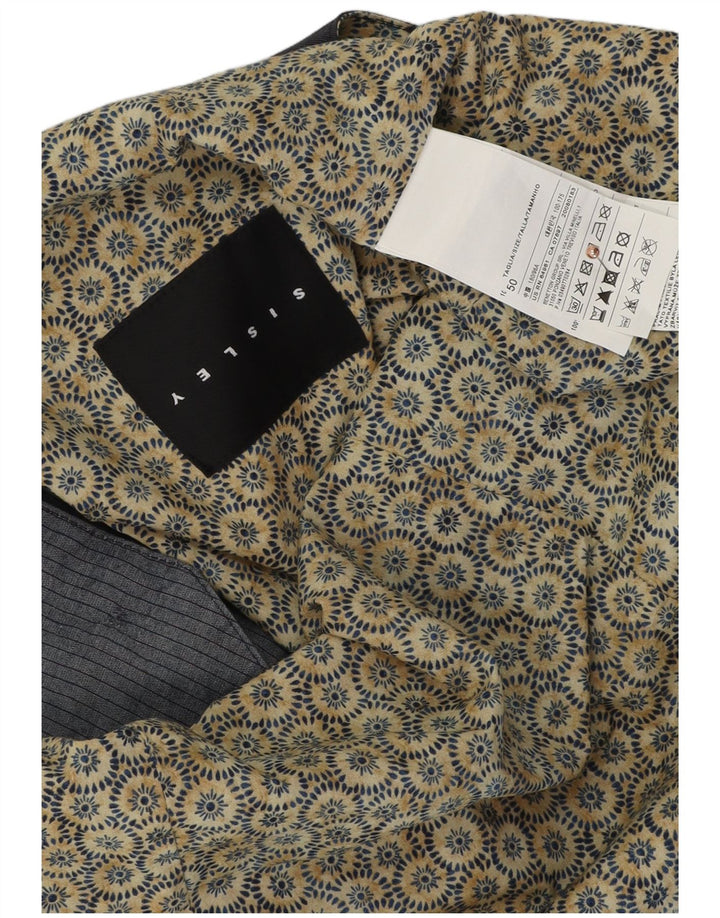 Gilet Uomo Sisley IT 50 Cotone Gessato Blu Medio