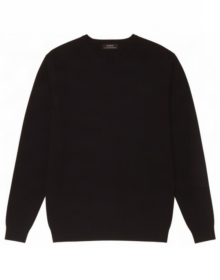Maglione maglione girocollo da uomo Zara grande nero
