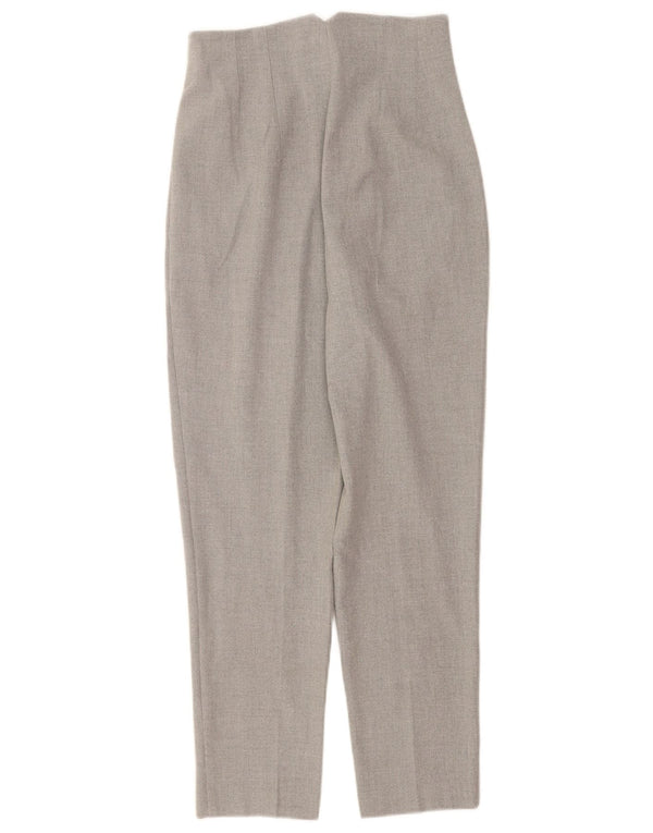 Pantaloni da abito affusolati a vita alta da donna Zara XS W24 L26 poliestere grigio