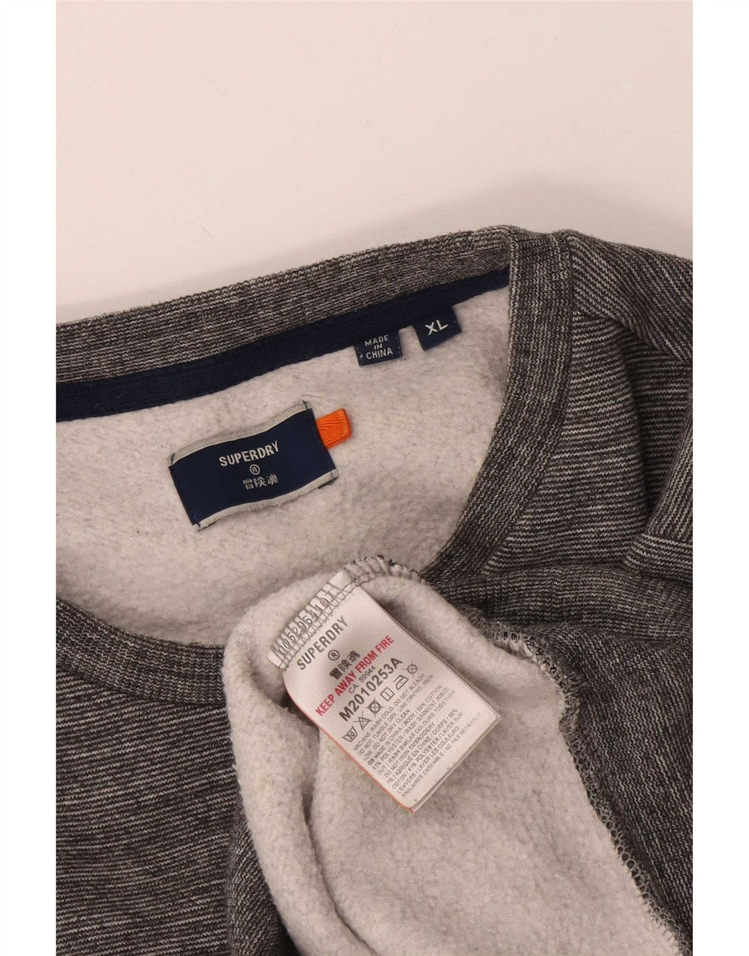 Felpa da uomo Superdry Jumper XL in cotone chiazzato grigio