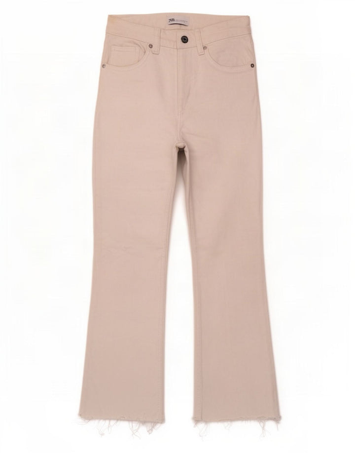 Jeans corti da donna Zara EU 38 piccoli W28 L26 cotone bianco