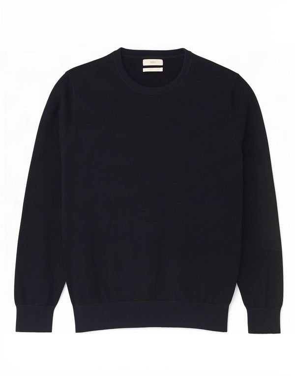 Marks & Spencer Womens Crew Neck Jumper Sweater UK 16 Large Navy Blue