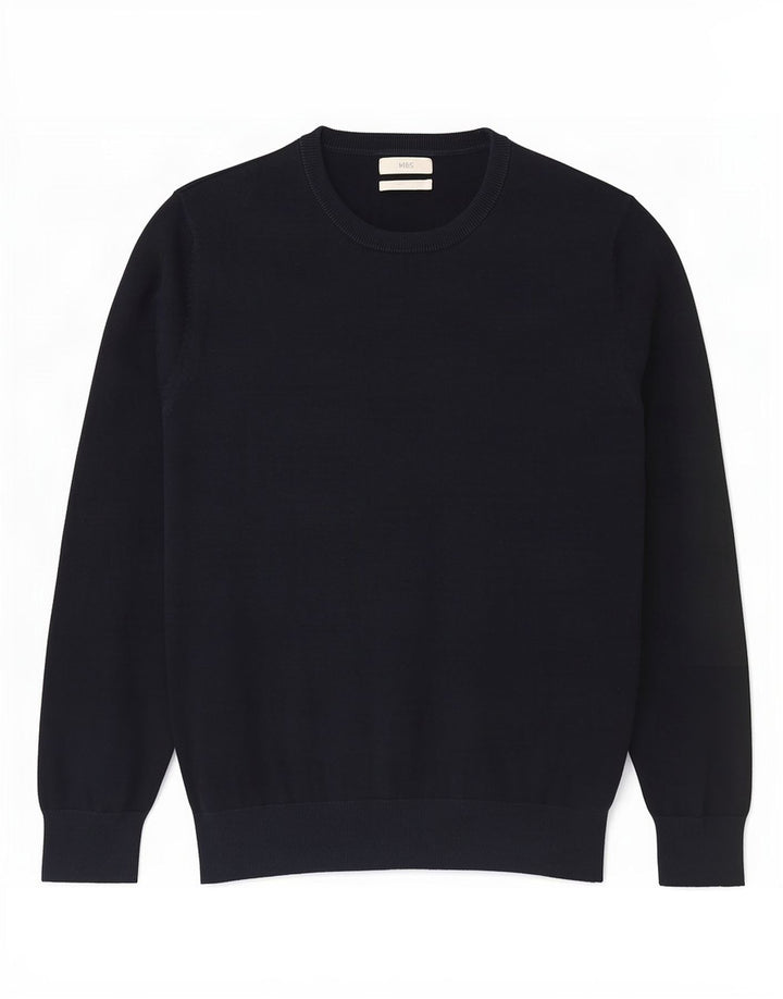 Maglione maglione girocollo da donna Marks & Spencer UK 16 grande blu navy