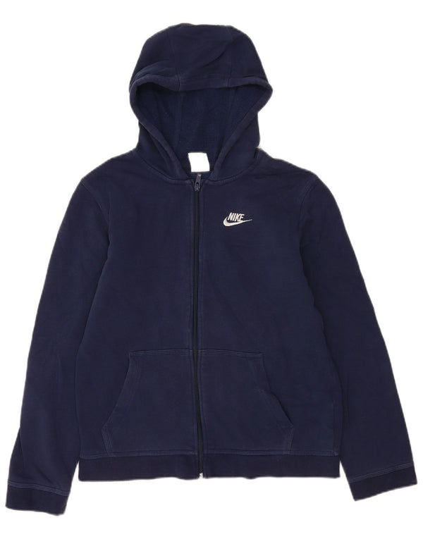 Felpa con cappuccio e zip Nike da bambino 13-14 anni XL in cotone blu navy