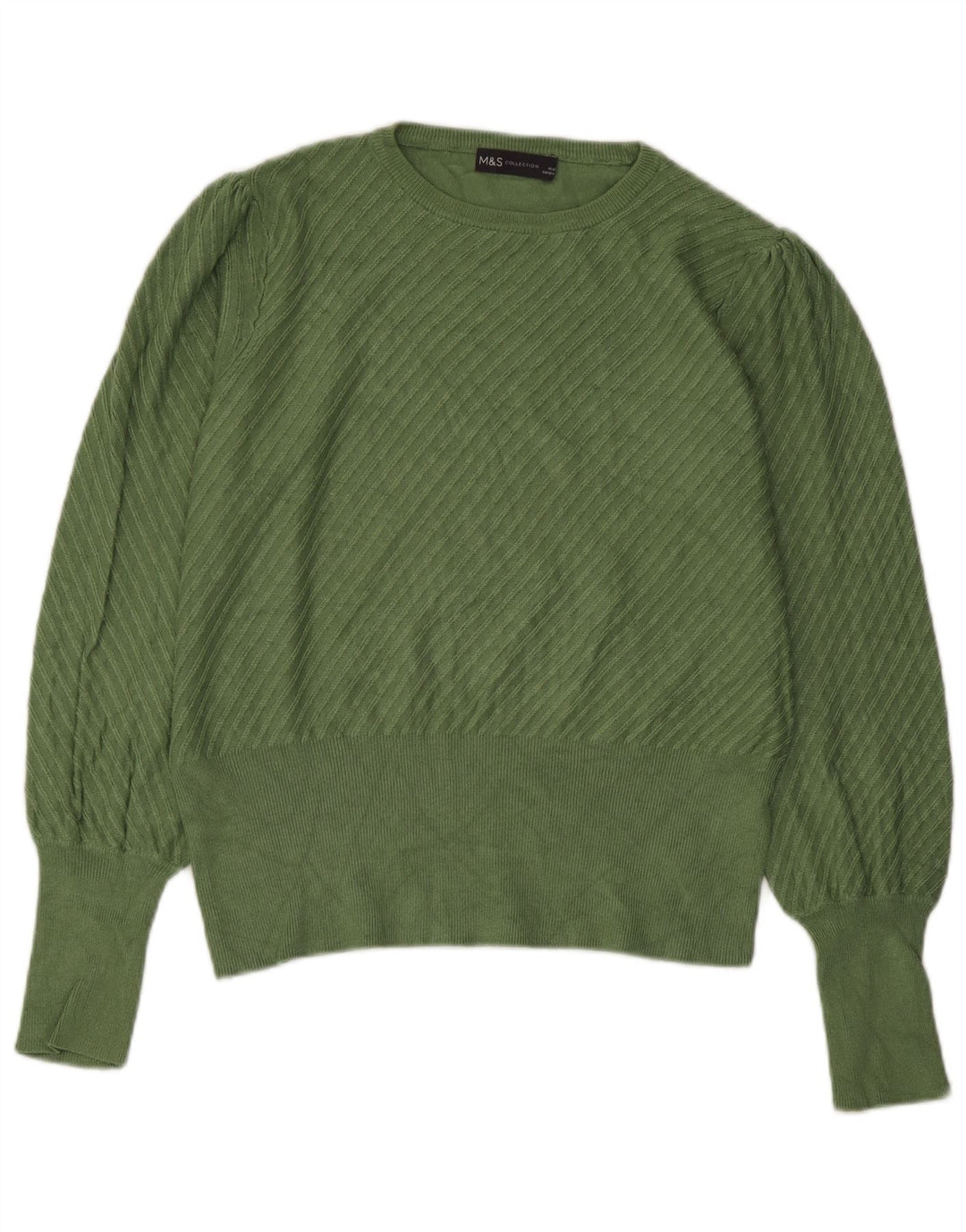 Maglione da donna Marks & Spencer con scollo a barca corto UK 14 Verde medio