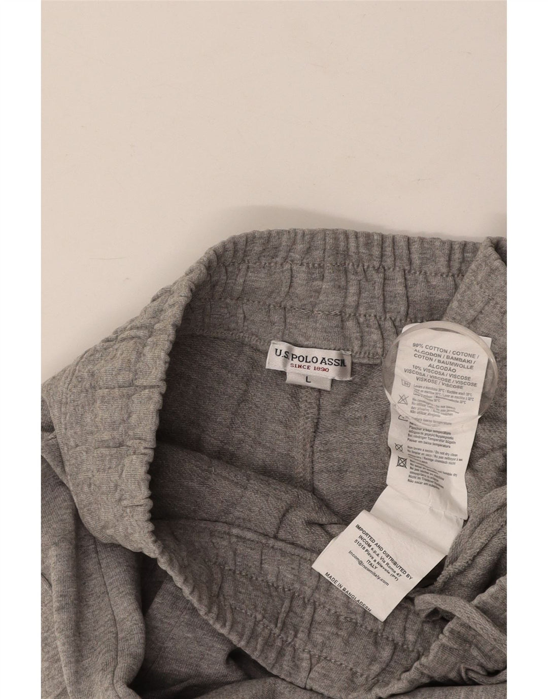 POLO ASSN. Pantaloncini sportivi da uomo grandi in cotone grigio