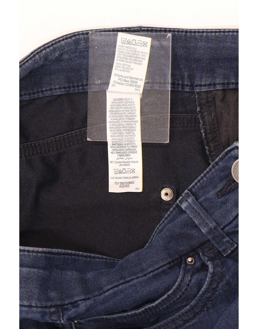 Jeans cropped da donna Marks & Spencer UK 12 medio W30 L21 cotone blu