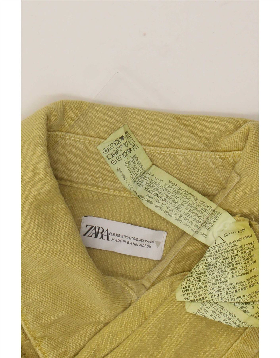 Giacca utilitaria oversize da donna Zara UK 6 XS cotone giallo