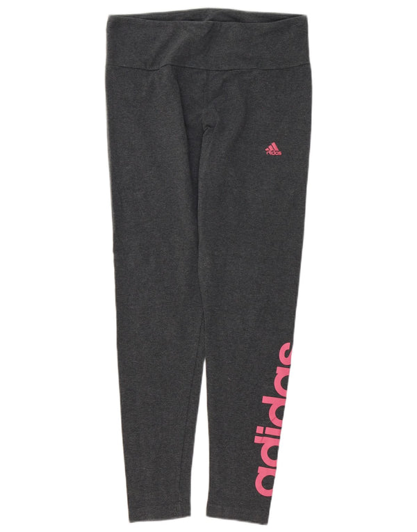 Leggings grafici Adidas da donna UK 16/18 grande cotone grigio