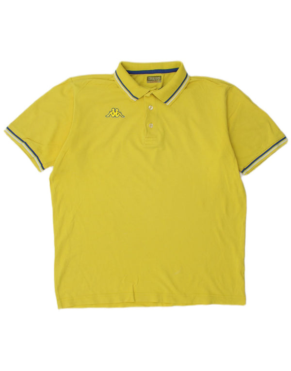 Kappa Mens Polo Shirt Large Yellow Cotton