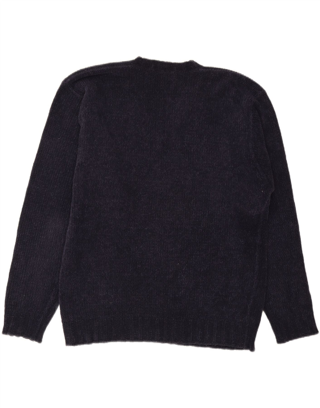 MARKS & SPENCER Mens V-Neck Jumper Sweater Medium Navy Blue Cotton Vintage Marks & Spencer and Second-Hand Marks & Spencer from Messina Hembry 