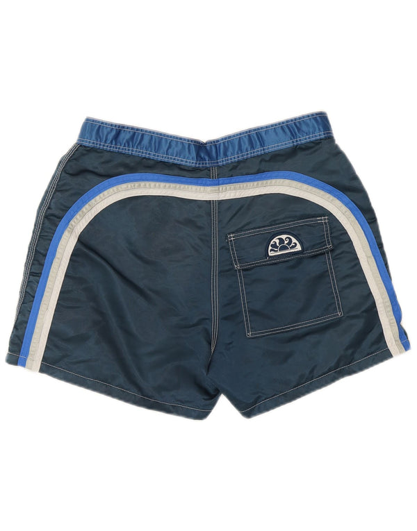 Pantaloncini da bagno Sundek per ragazzi 11-12 anni in nylon color block blu navy