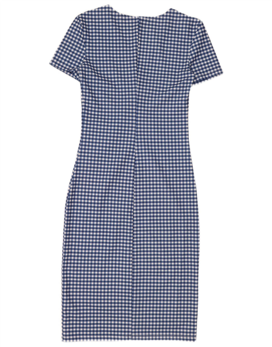 Vestito aderente da donna Zara UK 8 Piccolo poliestere a quadretti blu