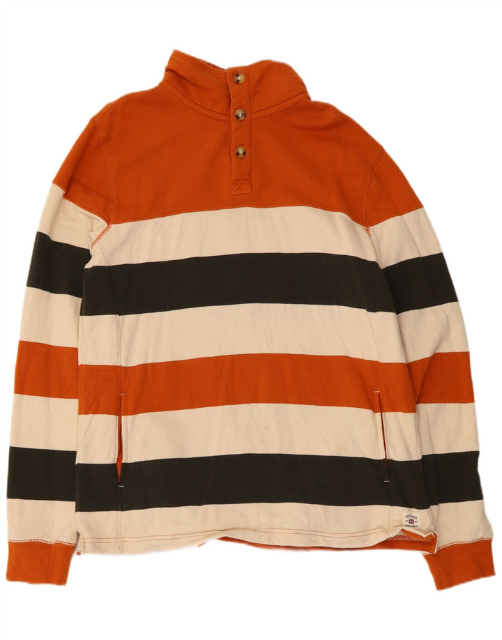 Felpa da uomo con collo abbottonato Fat Face Maglione piccolo a righe multicolore