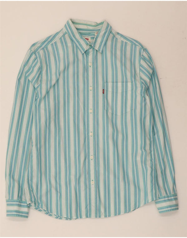 Camicia standard da uomo Levi's in cotone a righe blu medio