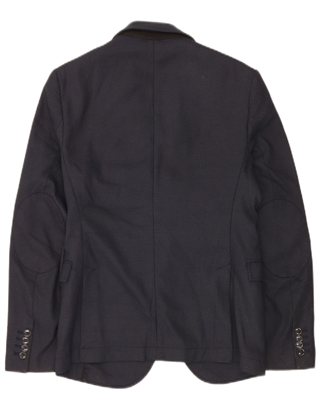 Giacca blazer da uomo a 2 bottoni Zara EU 46 Small poliestere geometrico blu navy