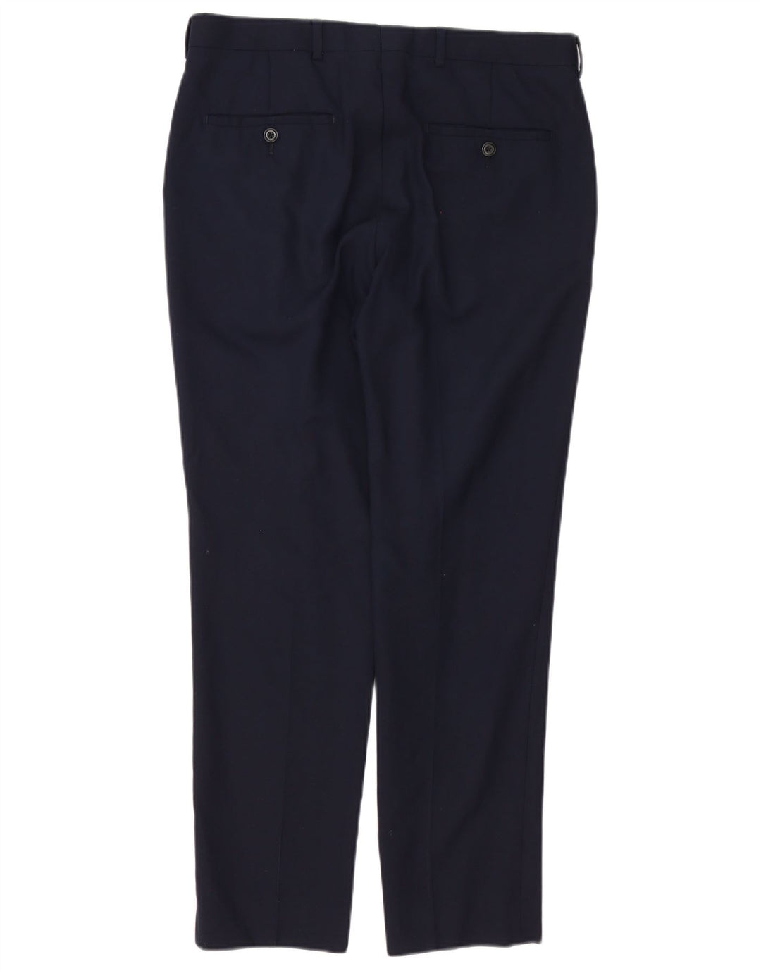 Pantaloni da abito slim fit Marks & Spencer da uomo W32 L29 in lana blu navy