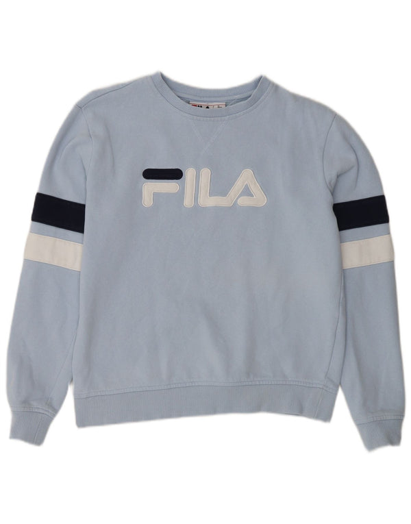 Felpa oversize da donna FILA Maglione UK 10 Small Blue Colourblock