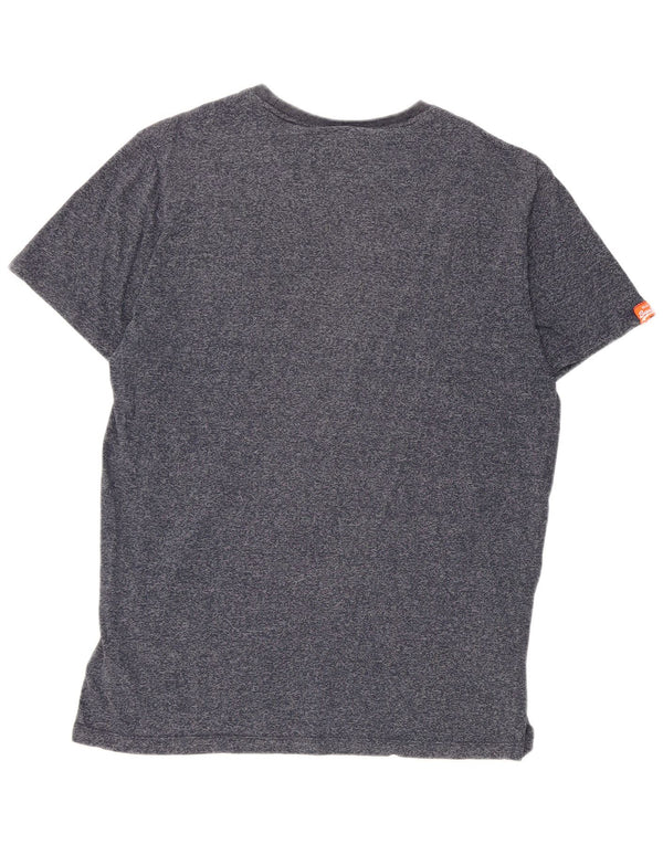 T-shirt da uomo Superdry Top 2XL cotone screziato blu navy